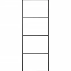 vidaXL Schuifdeur 76x205 cm aluminium en ESG-glas zwart