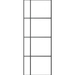 vidaXL Schuifdeur 76x205 cm ESG-glas en aluminium zwart