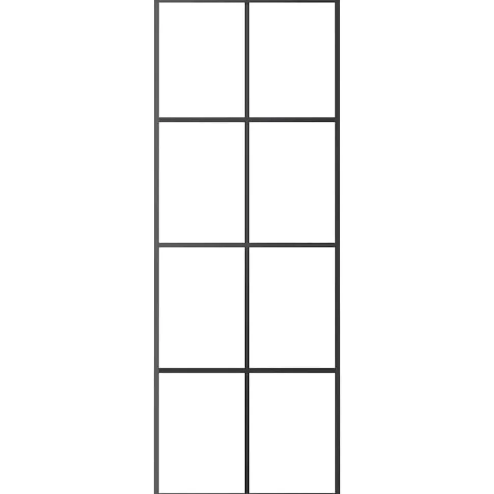 vidaXL Schuifdeur 76x205 cm ESG-glas en aluminium zwart