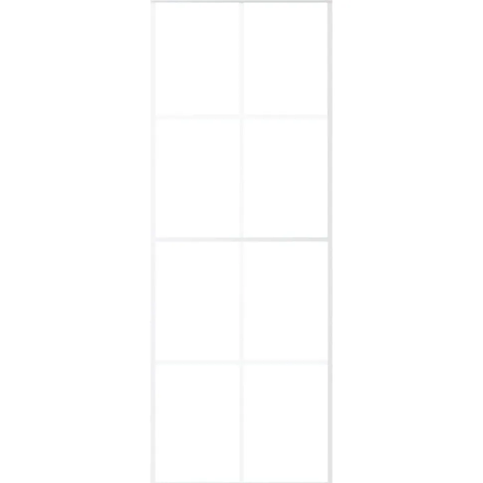 vidaXL Schuifdeur 76x205 cm ESG-glas en aluminium wit