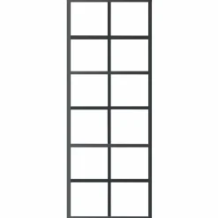 vidaXL Schuifdeur 76x205 cm ESG-glas en aluminium zwart