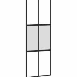 vidaXL Schuifdeur 76x205 cm gehard glas en aluminium zwart