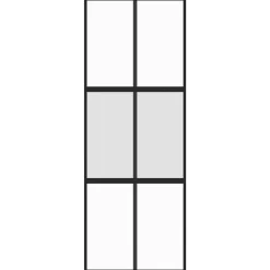 vidaXL Schuifdeur 76x205 cm gehard glas en aluminium zwart