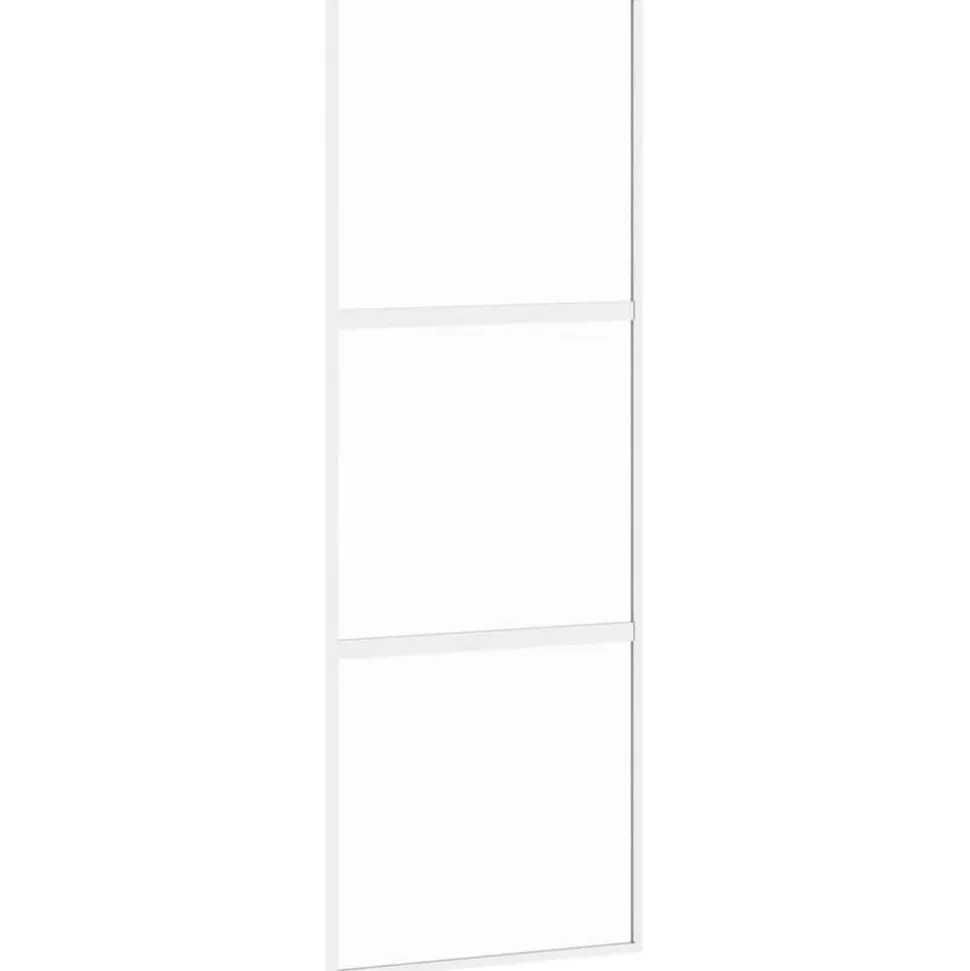 vidaXL Schuifdeur 76x205 cm gehard glas en aluminium wit