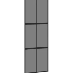 vidaXL Schuifdeur 76x205 cm gehard glas en aluminium zwart