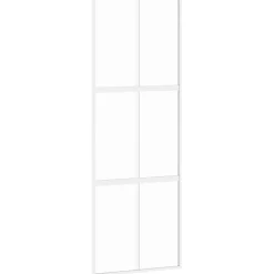 vidaXL Schuifdeur 76x205 cm gehard glas en aluminium wit