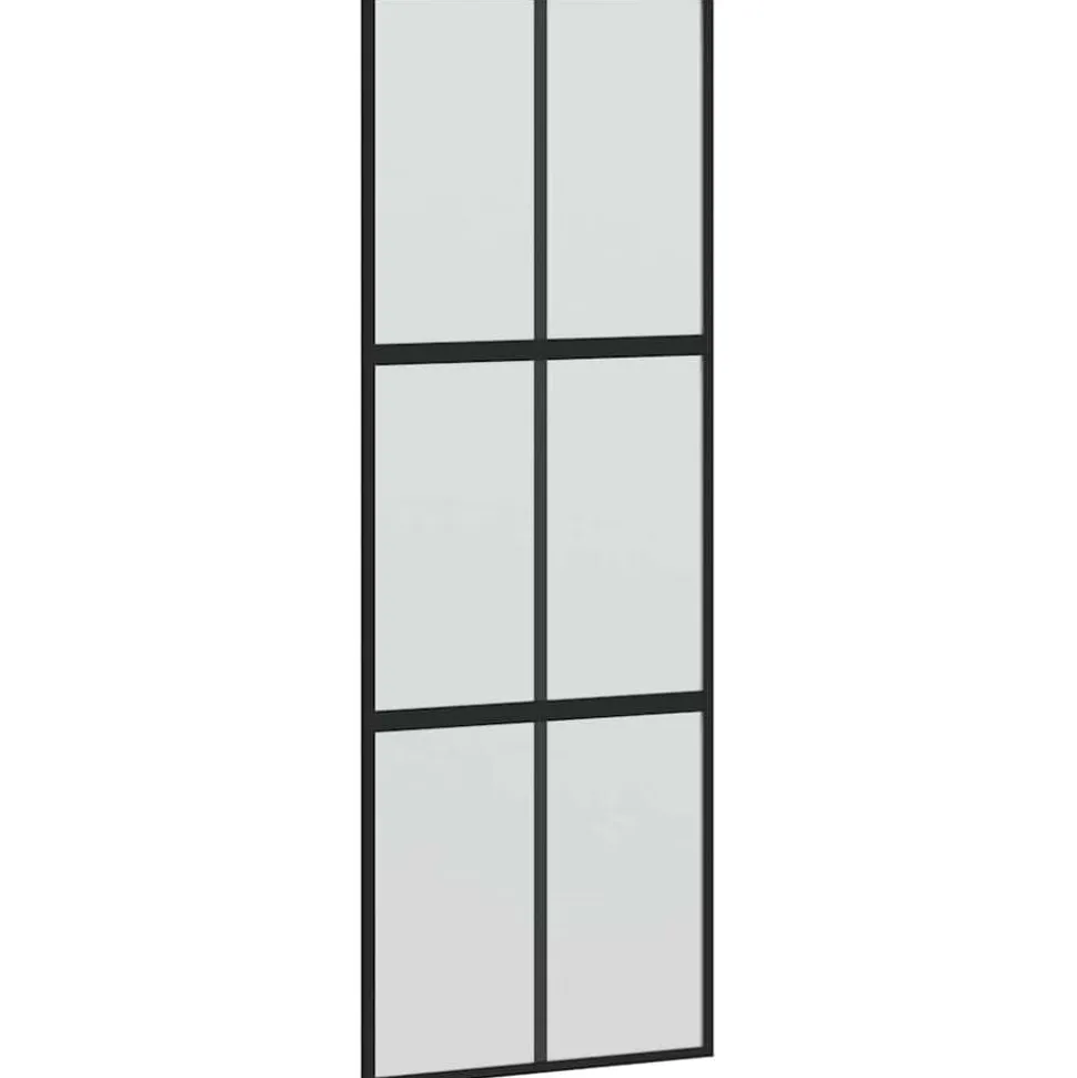 vidaXL Schuifdeur 76x205 cm gehard glas en aluminium zwart