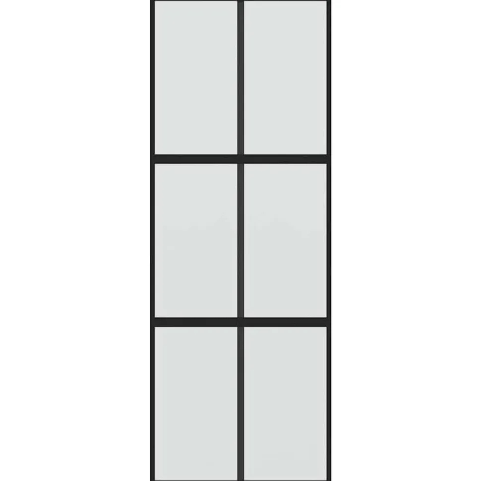 vidaXL Schuifdeur 76x205 cm gehard glas en aluminium zwart