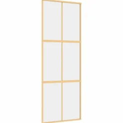 vidaXL Schuifdeur 76x205 cm helder ESG-glas en aluminium goudkleurig