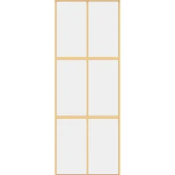 vidaXL Schuifdeur 76x205 cm helder ESG-glas en aluminium goudkleurig