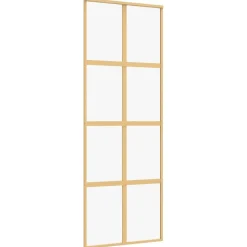 vidaXL Schuifdeur 76x205 cm helder ESG-glas en aluminium goudkleurig