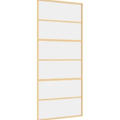 vidaXL Schuifdeur 90x205 cm helder ESG-glas en aluminium goudkleurig
