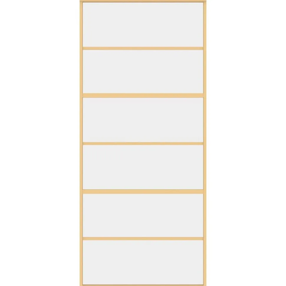 vidaXL Schuifdeur 90x205 cm helder ESG-glas en aluminium goudkleurig