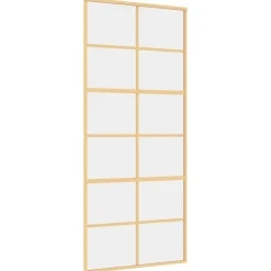 vidaXL Schuifdeur 90x205 cm helder ESG-glas en aluminium goudkleurig