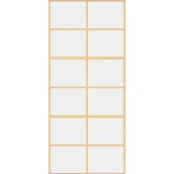 vidaXL Schuifdeur 90x205 cm helder ESG-glas en aluminium goudkleurig