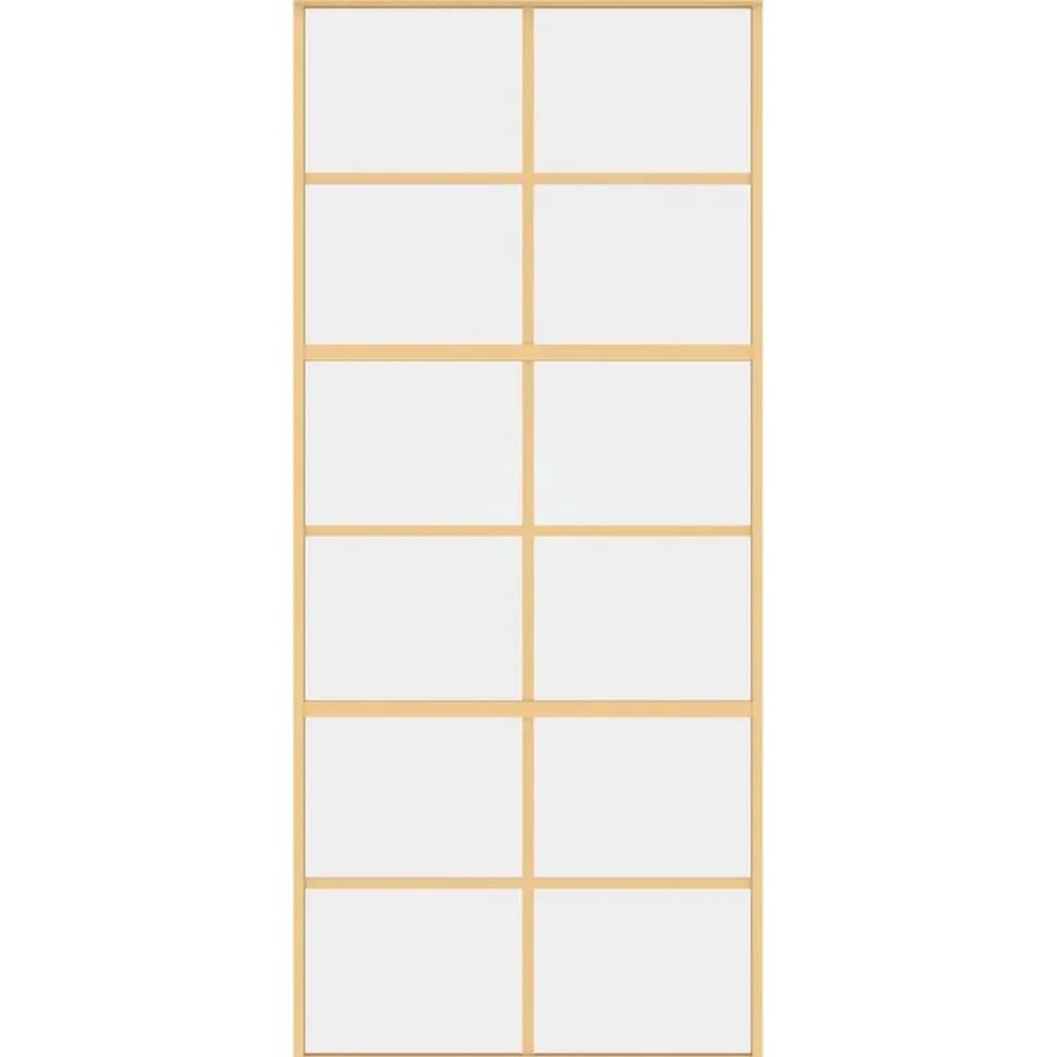 vidaXL Schuifdeur 90x205 cm helder ESG-glas en aluminium goudkleurig