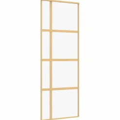 vidaXL Schuifdeur 76x205 cm helder ESG-glas en aluminium goudkleurig