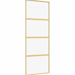 vidaXL Schuifdeur 76x205 cm helder ESG-glas en aluminium goudkleurig