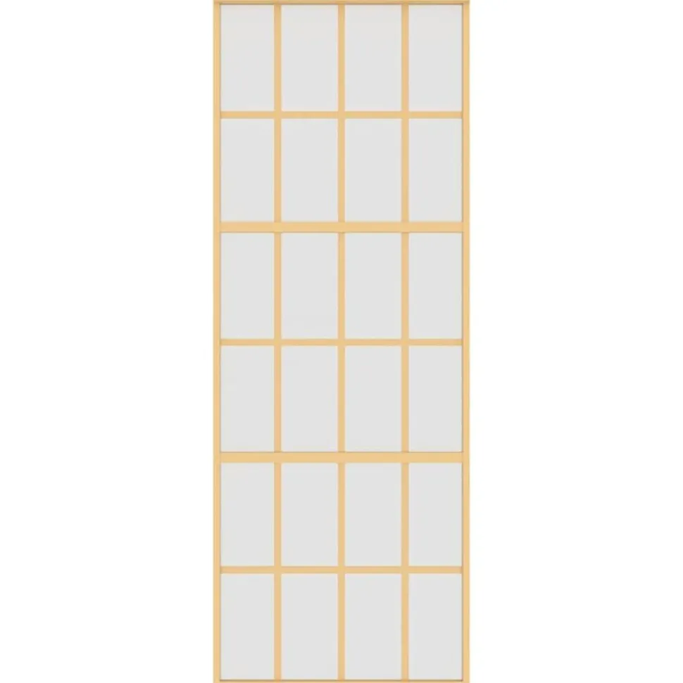 vidaXL Schuifdeur 76x205 cm mat ESG-glas en aluminium goudkleurig