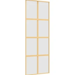 vidaXL Schuifdeur 76x205 cm mat ESG-glas en aluminium goudkleurig