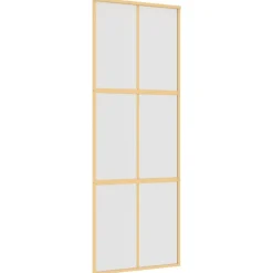 vidaXL Schuifdeur 76x205 cm mat ESG-glas en aluminium goudkleurig