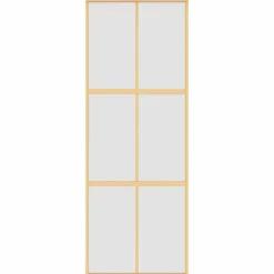 vidaXL Schuifdeur 76x205 cm mat ESG-glas en aluminium goudkleurig