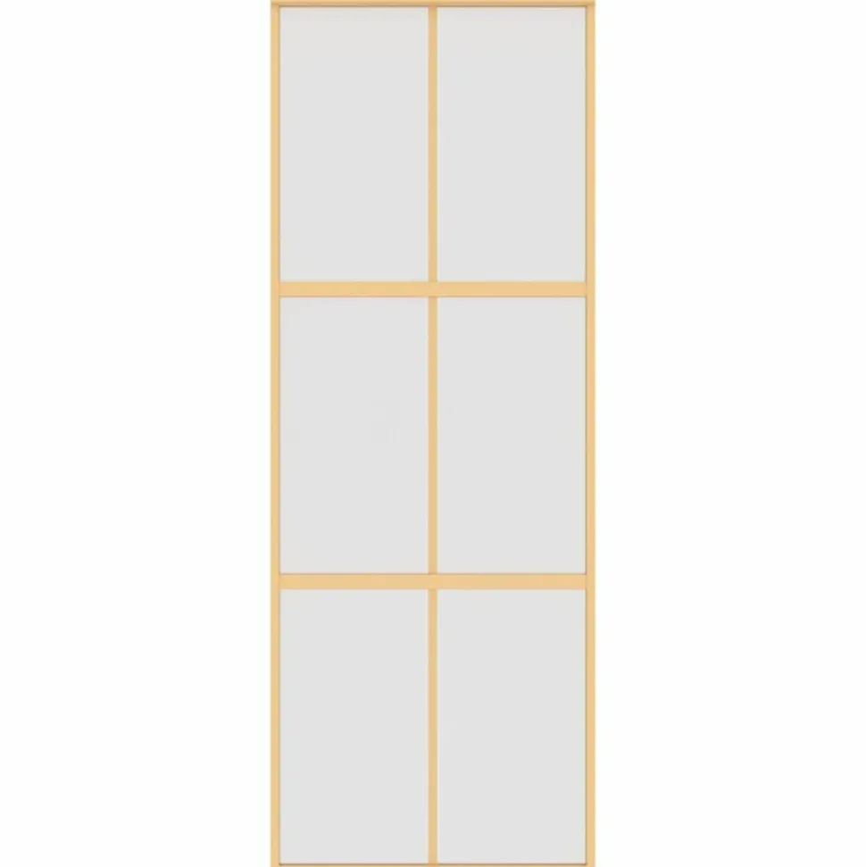 vidaXL Schuifdeur 76x205 cm mat ESG-glas en aluminium goudkleurig