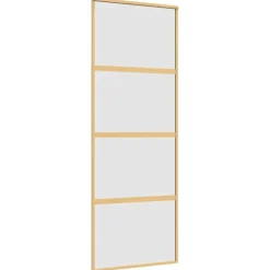 vidaXL Schuifdeur 76x205 cm mat ESG-glas en aluminium goudkleurig