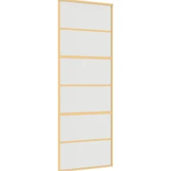 vidaXL Schuifdeur 76x205 cm mat ESG-glas en aluminium goudkleurig