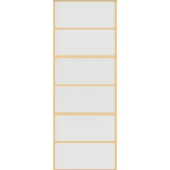vidaXL Schuifdeur 76x205 cm mat ESG-glas en aluminium goudkleurig