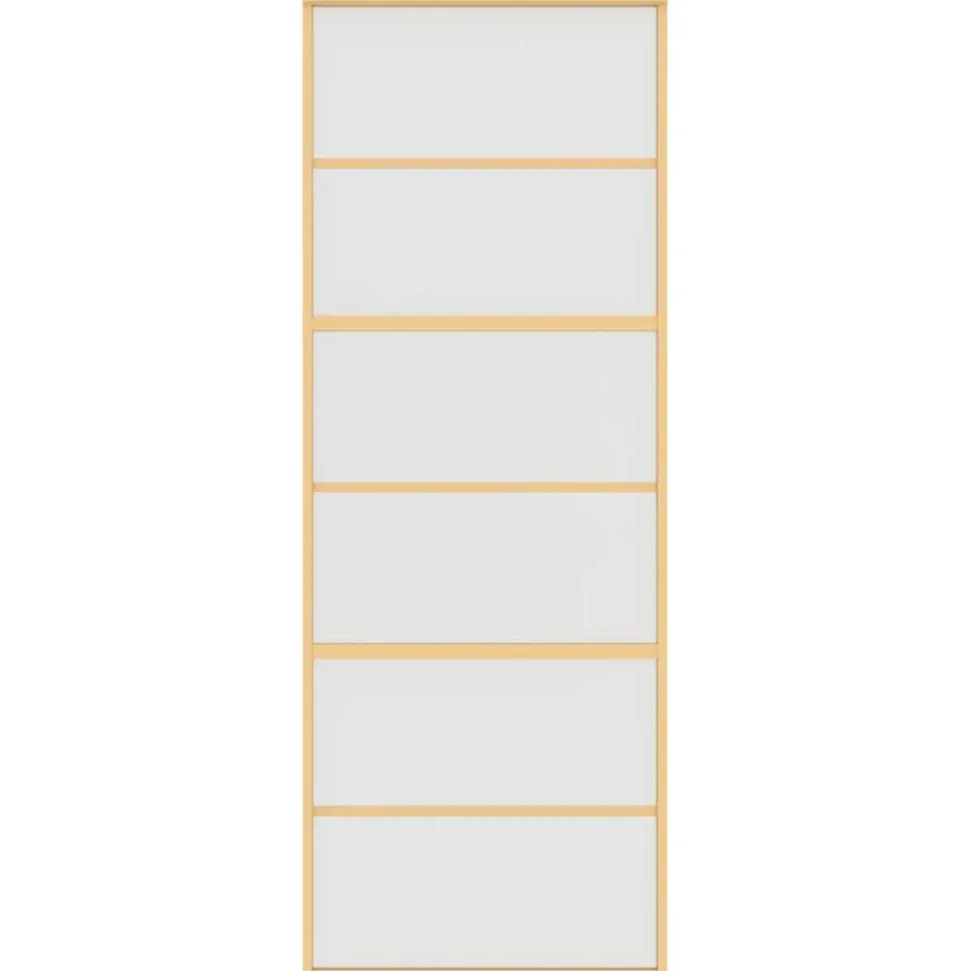 vidaXL Schuifdeur 76x205 cm mat ESG-glas en aluminium goudkleurig