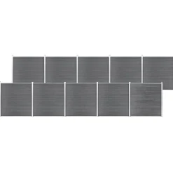vidaXL Schutting 1737x186 cm HKC grijs