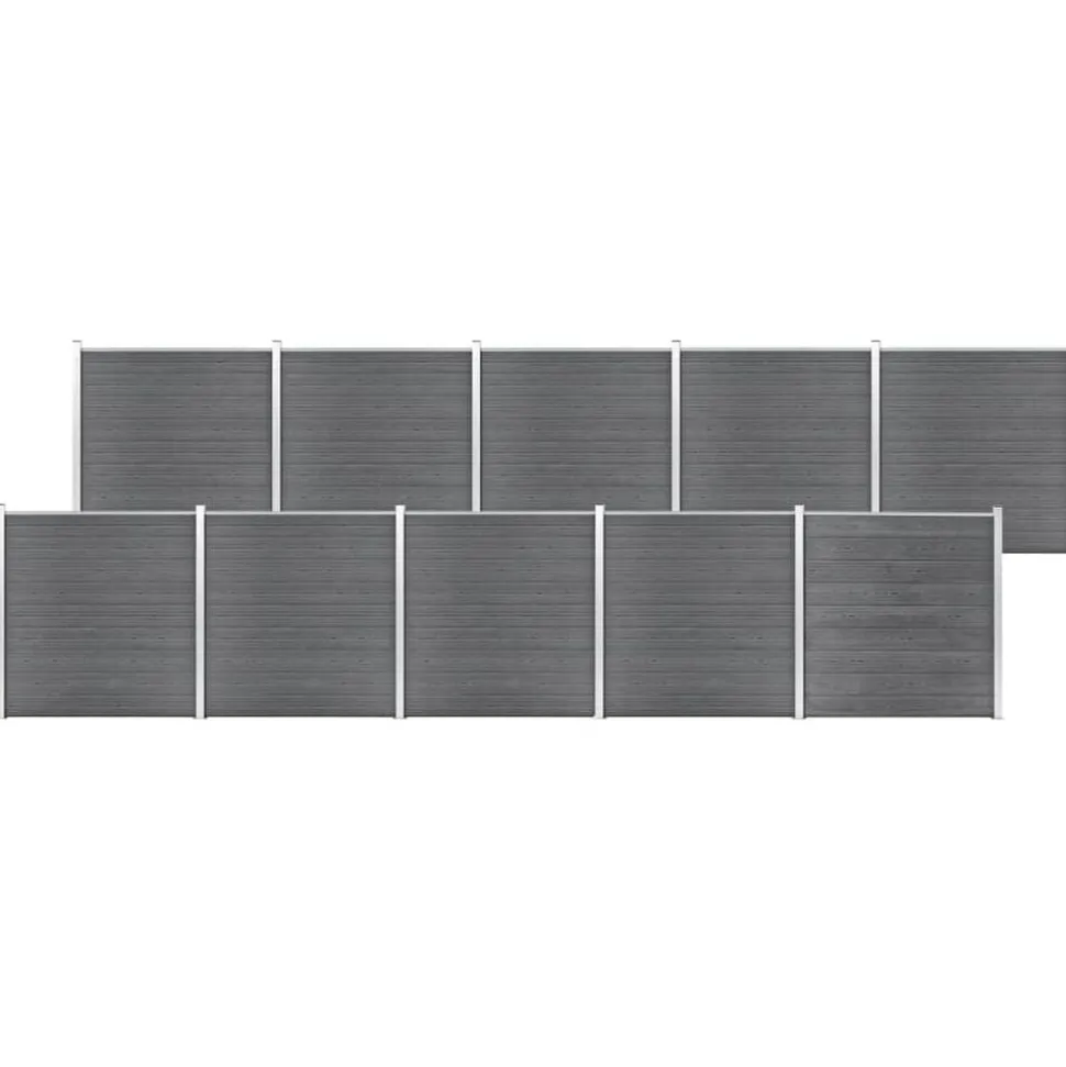 vidaXL Schutting 1737x186 cm HKC grijs