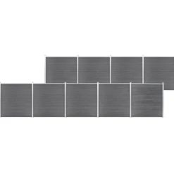 vidaXL Schutting 1564x186 cm HKC grijs