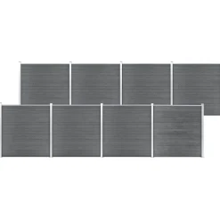 vidaXL Schutting 1391x186 cm HKC grijs