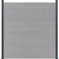 vidaXL Schuttingpalen 2 st 185 cm aluminium donkergrijs