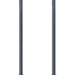 vidaXL Schuttingpalen 2 st 185 cm aluminium donkergrijs