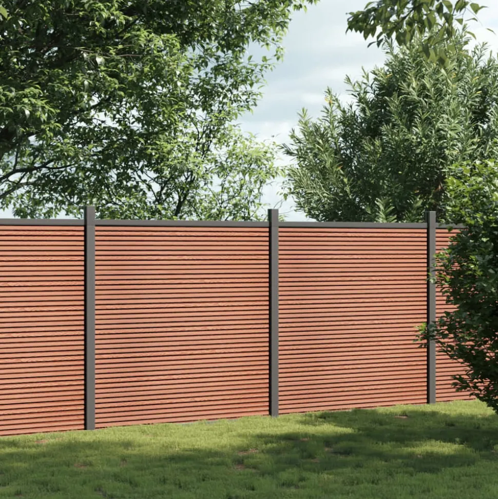 vidaXL Schuttingpaneel 353x186 cm HKC bruin