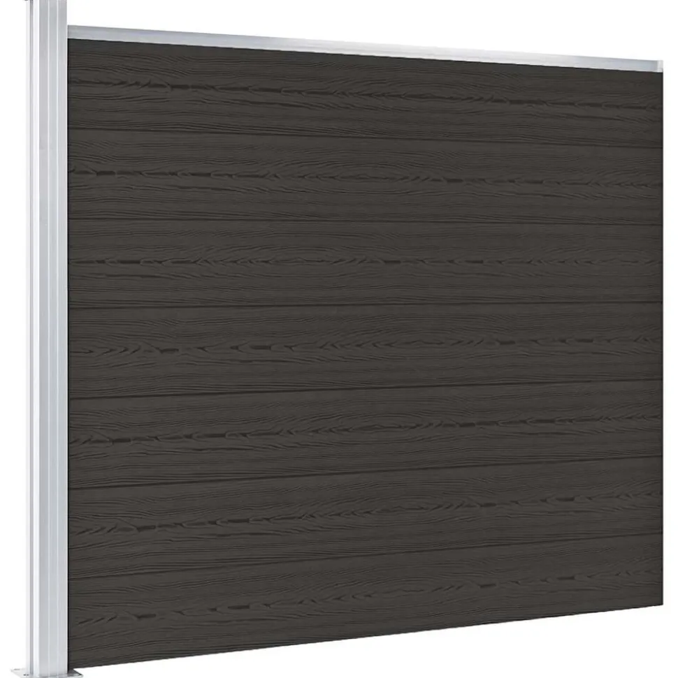 vidaXL Schuttingpaneel 175x146 cm HKC zwart