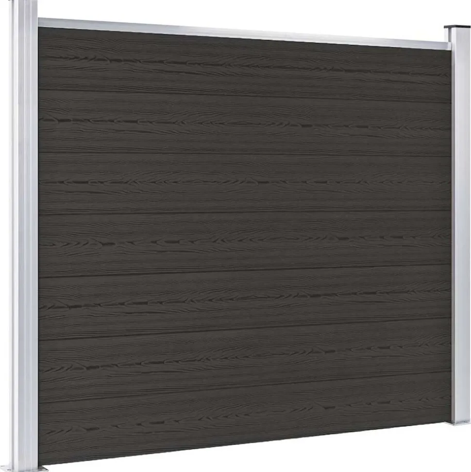 vidaXL Schuttingpaneel 180x146 cm HKC zwart