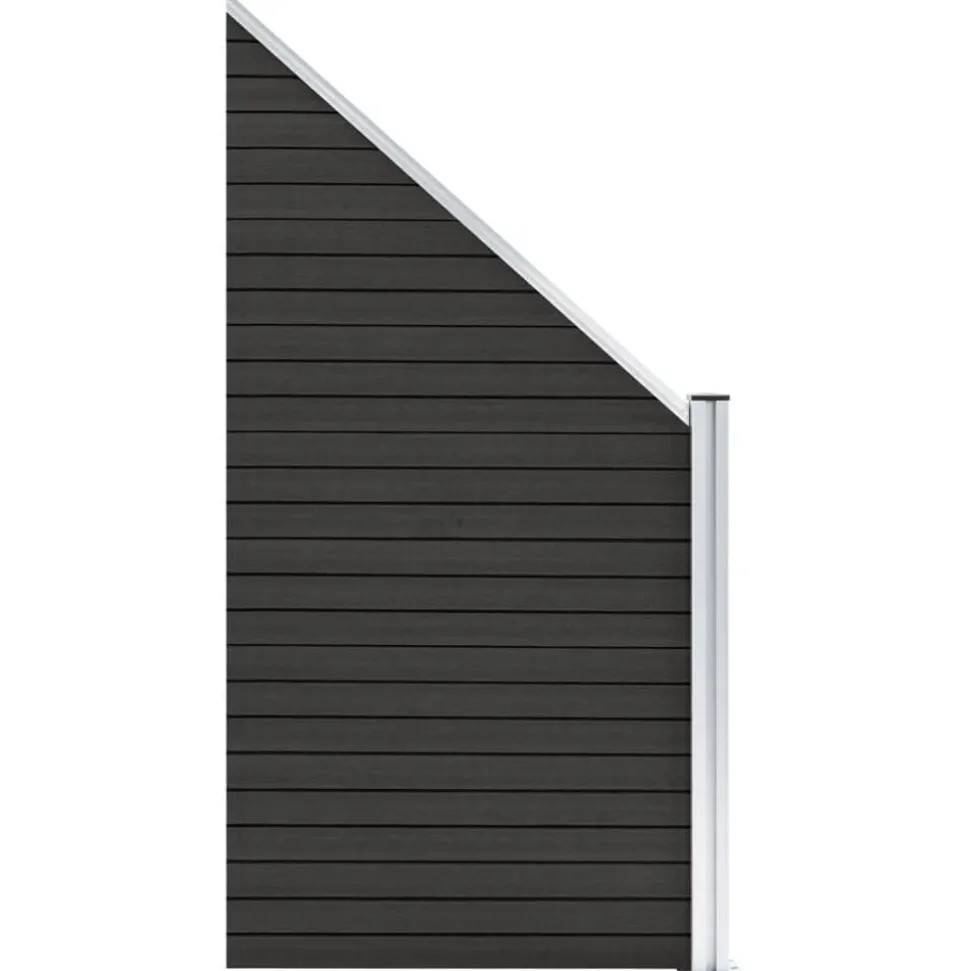 vidaXL Schuttingpaneel 95x(105-180) cm HKC grijs