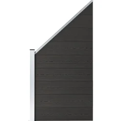 vidaXL Schuttingpaneel 95x(105-180) cm HKC zwart