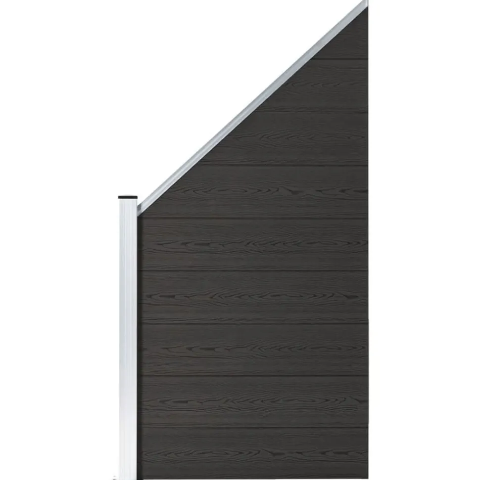vidaXL Schuttingpaneel 95x(105-180) cm HKC zwart