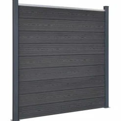 vidaXL Schuttingpaneelset 180x186 cm HKC grijs