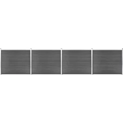 vidaXL Schuttingpanelenset 699x146 cm HKC zwart