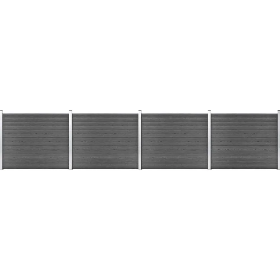 vidaXL Schuttingpanelenset 699x146 cm HKC zwart