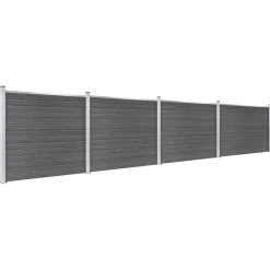 vidaXL Schuttingpanelenset 699x146 cm HKC zwart