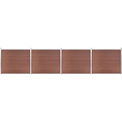 vidaXL Schuttingpanelenset 699x146 cm HKC bruin