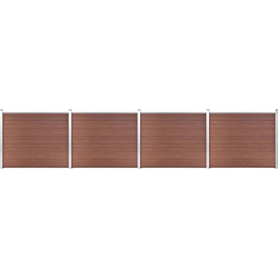 vidaXL Schuttingpanelenset 699x146 cm HKC bruin
