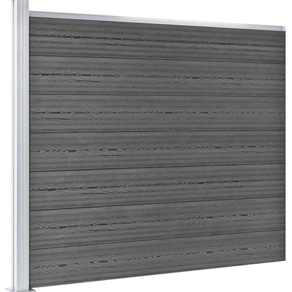 vidaXL Schuttingpanelenset 872x146 cm HKC zwart